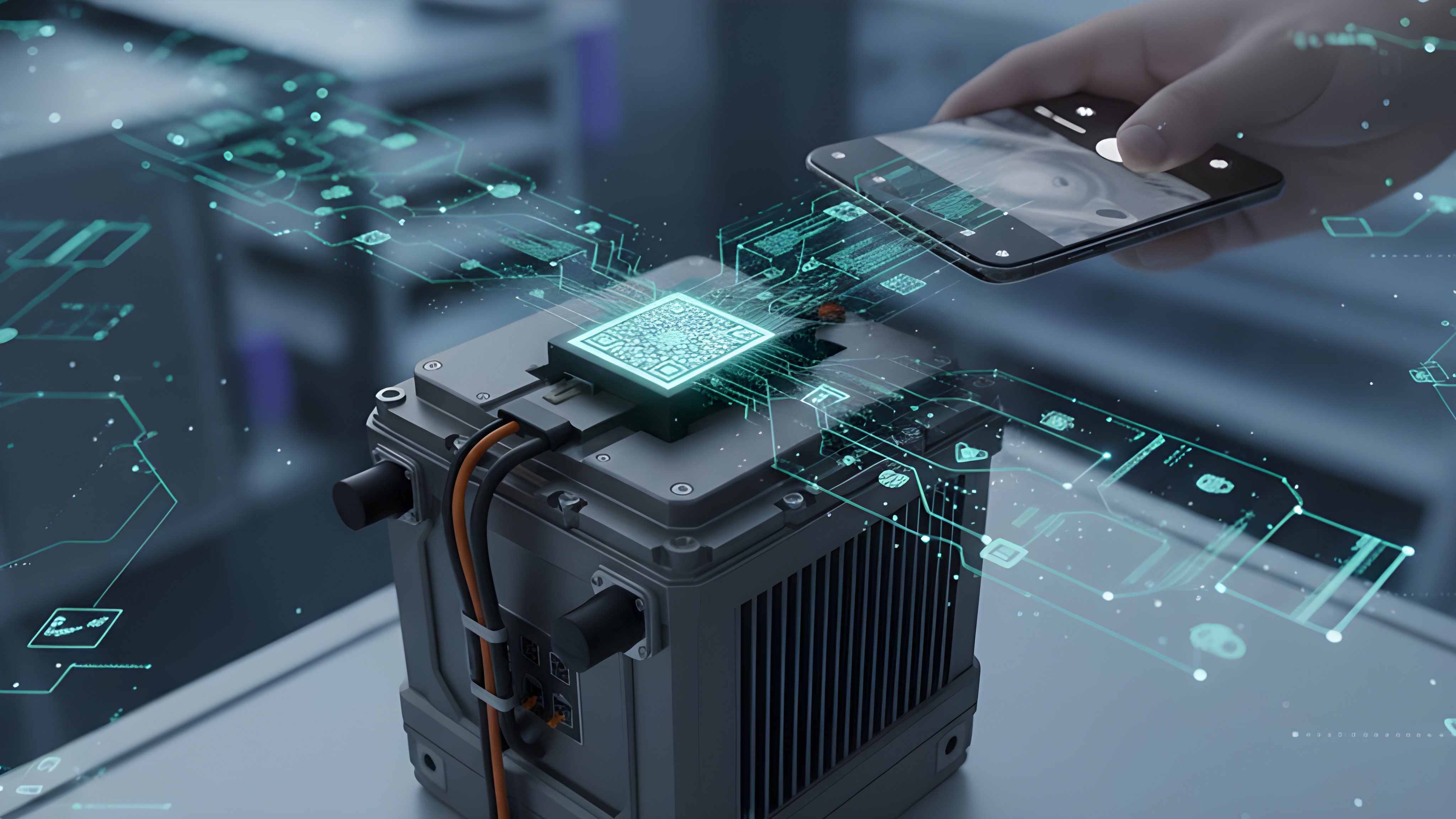 Goods Tag Digitaler Produktpass mit Informationen zu einer Akku-Bohrmaschine