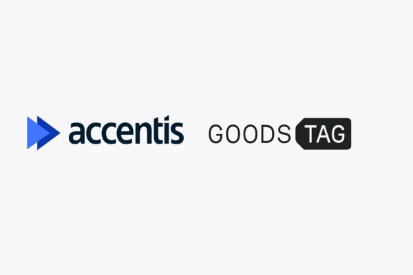 GoodsTag and Accentis logos side by side, symbolizing their partnership in Digital Product Passport solutions.